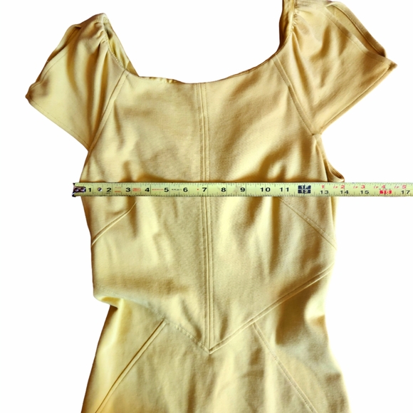 DVF Diane von Furstenberg Helen cap sleeve sheath Buttery Yellow Sz 6 $365 - Picture 7 of 11